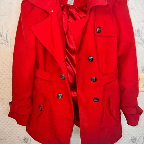 Red Pea Coat - Picture 4 of 5